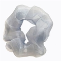 Charming blue organza scrunchie with a soft puffy texture on a white background - Gray Blue