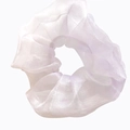 Light purple gradient organza scrunchie with transparent pleated fabric hair accessory - Bleached White