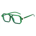 Occhiali quadrati trasparenti verdi in stile vintage con doppio ponte classico - Verde Trasparente