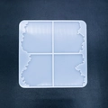 Square silicone mold with wave-edge quadrants for DIY resin coaster and craft making - Square Sea Wave Coaster Mold
