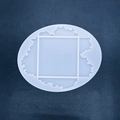 Translucent silicone resin mold with square frame and irregular artistic edges - Oval Sea Wave Coaster Mold