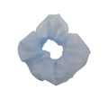 Light blue organza scrunchie with soft pleats and translucent puffy fabric design - Light Blue