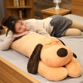 Grand oreiller en peluche chiot marron clair et foncé pour un sommeil confortable - 60CM / Marron