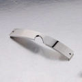 Connettore curvo a cuore in acciaio inossidabile lucido per bracciali gioielli fai da te - 8x48mm Barra