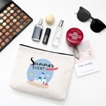 Beige Kosmetiktasche aus Baumwollleinen mit Leuchtturmmotiv und Sommer-Reiseaccessoires - Stil F (Leuchtturm)