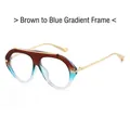 Occhiali anti luce blu stile aviator con montatura sfumata marrone e azzurra - Montatura Sfumata Marrone Blu