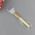 Soft silicone face mask brush with white applicator head and light yellow handle - Single Pack / Yellow