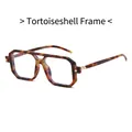Fashionable oversized tortoiseshell double-bridge glasses with vintage amber patterns - Tortoiseshell Frame