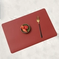 Nordic style red faux leather placemat, waterproof and heat resistant dining table mat - Rectangular Placemat 45*30cm / Red