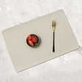 Minimalist beige rectangular faux leather placemat with refined pebble texture - Rectangular Placemat 45*30cm / Beige Grey