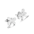 Eleganti orecchini a lobo a forma di libellula in acciaio inossidabile argento lucido - Color Acciaio