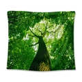Deep forest landscape wall tapestry made of lightweight fabric with green tree canopy - Upward Forest View / 73X95CM (Cross-border Brushed)