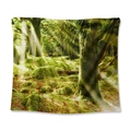 Lush green forest tapestry with misty sunlight over mossy rocks and trees - Mossy Rock Forest / 73X95CM (Cross-border Brushed)