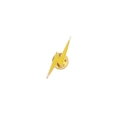 Detail of yellow enamel lightning bolt brooch with gold-plated edges and butterfly clutch - Yellow Lightning