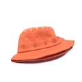 Chapeau bob orange en coton pour enfants avec broderie numérique et bord pare-soleil - Convient aux 4-8 ans / Orange