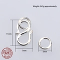 925 sterling silver S-hook clasp 11mm with jump ring for DIY jewelry making chains - 1.0 Line S-Hook Clasp
