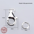 Detailed view of 11mm S925 sterling silver lobster clasp with 5mm closed ring and dimensions - 11mm Water Drop Clasp