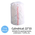 White cylinder mesh laundry bag with pink zipper for washing machines 22x33cm - Fine Mesh Cylinder 22*33cm