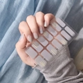 Grey-blue gradient 3D laser nail polish stickers model DQ-01 on a flexible sheet - DQ-01 Gray Blue Gradient