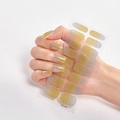 Glittering yellow to silver gradient nail polish wraps CS-041 on hands and sheet - Silver Yellow Gradient Glitter (CS-041)
