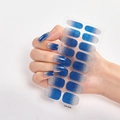 Blue and silver glitter gradient nail polish stickers in 14 pieces set style CS-046 - Fine Blue Silver Gradient (CS-046)