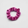 Soft rose red velvet scrunchie for women with high elasticity and elegant plush texture - Rose Red