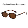 Square retro sunglasses with stylish tortoiseshell frames and brown tea lenses - Tortoiseshell Frame Tea Lens