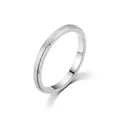 Minimalist frosted titanium steel ring with a matte finish and polished interior edges - US 5 / 2mm Double Step Silver