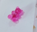 Mini pink translucent gummy bear pin accessory for backpack and clothing decoration - Rose Pink