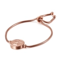 Pulsera de cadena de serpiente minimalista en oro rosa con cierre ajustable y moneda - Oro Rosa (KB117751-KFC)