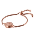 Rose gold stainless steel St. Benedict charm bracelet with adjustable snake chain design - Rose Gold (KB117753-KFC)