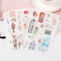 Watercolor cute cartoon journal stickers set with furniture, plants, and animal motifs - 2. Beautiful Times