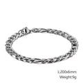 6mm breites Figaro-Gliederkette-Armband aus Edelstahl, Länge 200mm mit Karabinerverschluss - Silberne Figaro-Kette (6mm x 200mm)
