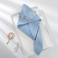 Light blue cartoon cat microfiber hair towel wrap with cute ears and embroidery - 65*25cm / 3D Triangle Hat Sky Blue