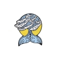 Spilla creativa in smalto con design a onde e coda di balena per giacca denim - Coda di Balena Onda