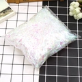 Iridescent laser shredded paper gift filler in a clear bag for box decoration - 50g/Pack / 3mm Holographic Transparent White
