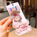 Lot de barrettes pour filles avec nœud rose pailleté et motif princesse dessin animé - Ensemble 4 pièces rose / Fille à Couronne