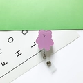 Cute purple bear retractable badge holder with acrylic finish for nurses and doctors - Purple
