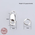 S925 sterling silver lobster clasp with jump ring for DIY jewelry making 8x4mm - Square Clasp + Double Ring