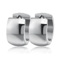 Orecchini a cerchio larghi in acciaio inossidabile argento con finitura a specchio - 7*9mm / Color Acciaio