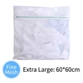 Extra large 60x60cm fine mesh laundry bag for washing machines with green zipper - Fine Mesh XL 60*60cm