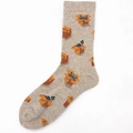 Calze in cotone beige con simpatici motivi di gatti in scatole per uomo e ragazzo - Motivo Gatto in Scatola Beige (2319C)