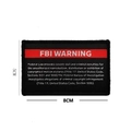 Tactical FBI WARNING embroidered patch with velcro backing, black and red, 8x5 cm - FBI Warning Copyright (Black)