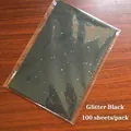 Detail view of 100 sheets pack glitter black craft paper with starry shimmer texture - Glitter Black (100 Sheets/Pack)