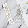 Set of 6 silver spiral wave birthday candles with white holders in window gift box - Curved Candles - Silver (6 Pcs)