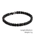 Pulsera de cadena bizantina negra para hombre en acero inoxidable, 200mm de largo y 4mm de ancho - Negro (KB106711-Z) / 200mmx4mm