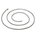 Polished silver stainless steel link chain necklace with secure lobster clasp for men and women - 76cm (KN108387-K) / Matte Black