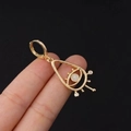 Ethnic style gold devil eye earring with colorful oil drop and white opal stone - Teardrop Opal Eye (13#)