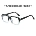 Retro square TR90 eyewear with black gradient frames and anti-blue light clear lenses - Gradient Black