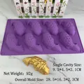 Stampo in silicone viola a 8 cavità per carpe koi con campioni di pesce d'oro finiti - Stampo Carpa Koi a 8 Cavità